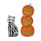 Glitzhome® Halloween Wooden Skeleton Cat and Stacked Pumpkin Porch Decor Set